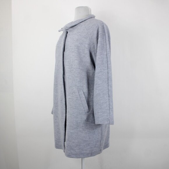 Cynthia Rowley Sz 2X Light Blue Collared Pockets Unlined 100% Wool Coat - Picture 7 of 16